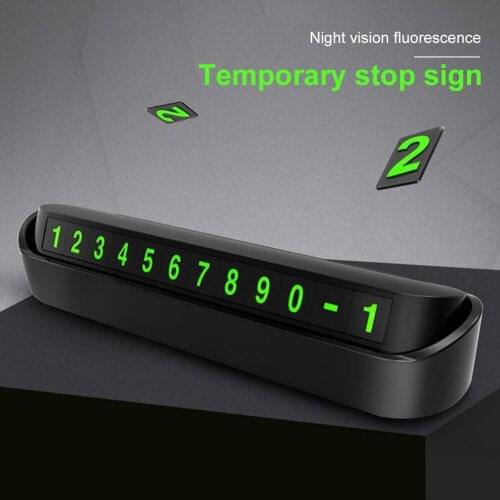 Hot Sale Luminous Car Temporary Parking Card Magnetic Phone Number Hidden Telephone Number Plate Auto Park Stop Auto Accessories