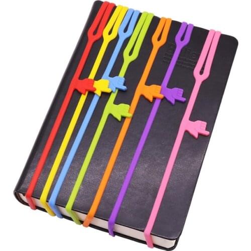 1 Pcs Flexible bookmark Learning Stationery Unique Creative Silicone Finger Pointing Bookmark Elasticity Book Mark