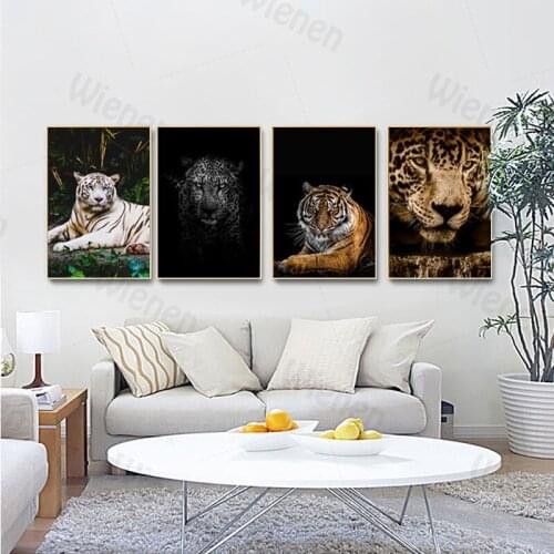 Wild Tiger Art Posters and Canvas Prints Painting Office Home Decoration Wall Art Pictures Animal Tiger Decoration Paintings
