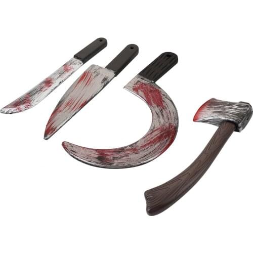 Simulation Bloody Cutlery Halloween Decoration Horror Party Supplies Fancy Knife Sickle Costume Access Party Supplies