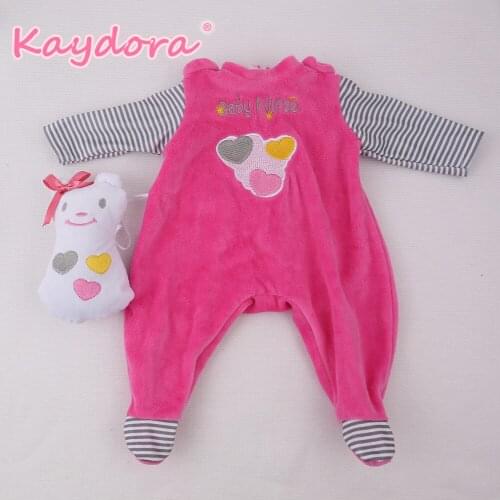 KAYDORA 16-18 inch Reborn Baby Doll Reborn Baby DIY Doll accessories Pink Clothes Dress lol Hot Sale Baby Clothes Cotton Rope