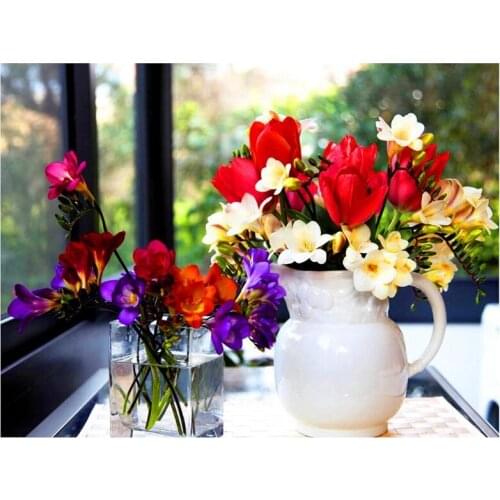 Flower View Round Diamond Artist Decorates Walls With Diamond Paintings Home / Hotel / Office Decorations And Gifts