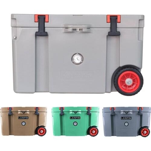 Lerpin brand hot sale food grade LLDPE Material PU foam 50QT outdoor ice chest camping cooler box