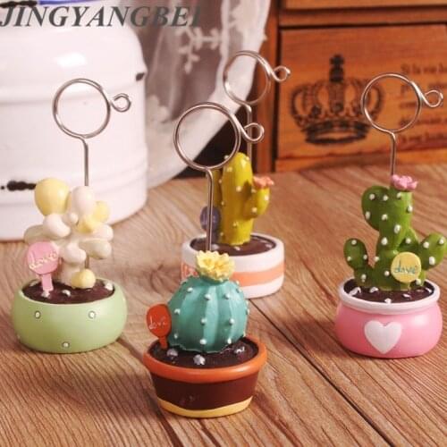 Mini Resin Succulents Cactus Green Plants Photo folder Desktop Memorandum Fake Flowers Balls Table decoration