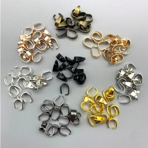 Multicolor Necklace Pendant Clips Pinch Bail Clasps Buckle Charm Necklace Hook Connector DIY Jewelry Making Accessories 100Pcs