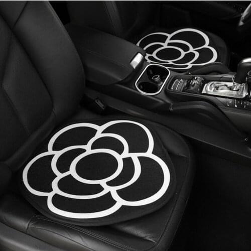 Fashion camellia cotten linen flax plush printed three-piece portable four seasons universal car seat cushion female