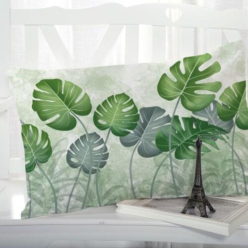 1pc Pillow cover Pillow case Luxury Bedding Pillowcase Pillowcovers decorative Customizable size 3D Print Nordic leaf grey