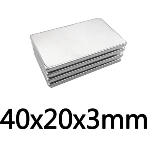 1~30PCS 40x20x3 mm N35 Block Powerful Magnets Thickness 4mm Neodymium Magnet 40x20x3mm Strong Permanent NdFeB Magnet 40*20*3 mm
