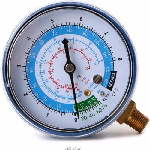 New Air Conditioner R410A R134A R22 Refrigerant Low Pressure Gauge PSI KPA Blue
