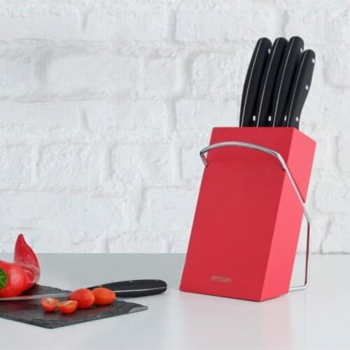 New Mia 6 Piece Knife Set Red