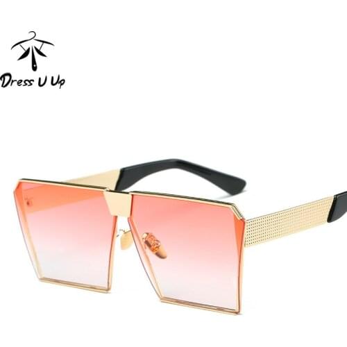 DRESSUUP New Square Sunglasses Women Brand Designer Oversized Gafas Vintage Clear Sun Glasses Men Oculos De Sol Feminino Gafas