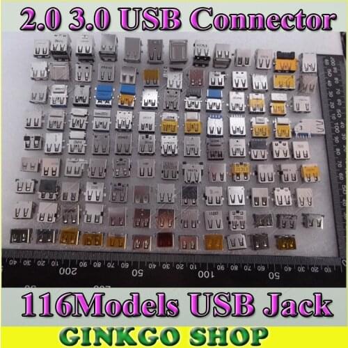 Wholesale 116models, 348pcs/lot Laptop 3.0 USB Female Jack Connector Sockect Free Shipping