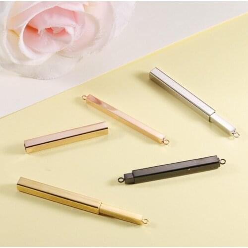 DIY necklace small pendant jewelry making 10Pair Mirror polished stainless steel telescopic tridimensional rod accessories