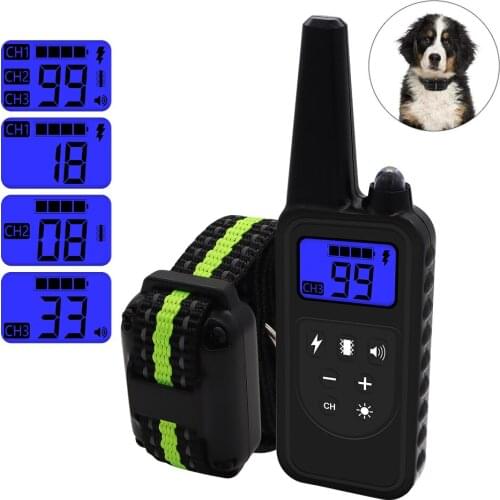 800m Dog Training Collar Rechargeable Dog Training Equipment Shock Vibration Stop Barking Tool Pet Remote Control Trainer