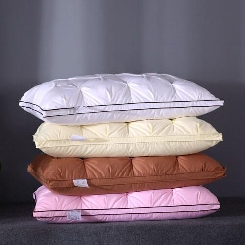 White Goose Down Pillow High-grade Five Star Hotel Feather Pillow Adult Orthopedic Neck Pillows With 100% Cotton Cover
