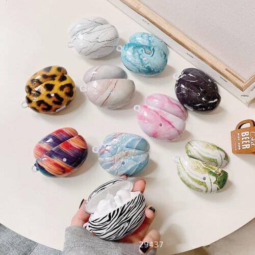 Luxury Marble Earphone Case For Huawei Freebuds 4i Leopard Cases Hard PC Bluetooth Headset Box Protector Cover