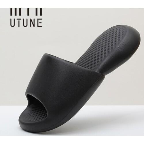 UTUNE Mens Slippers Indoor Shoes For Man Soft Summer EVA Sandals Mute Non-slip Women Fish Slides Bathroom zapatillas de casa