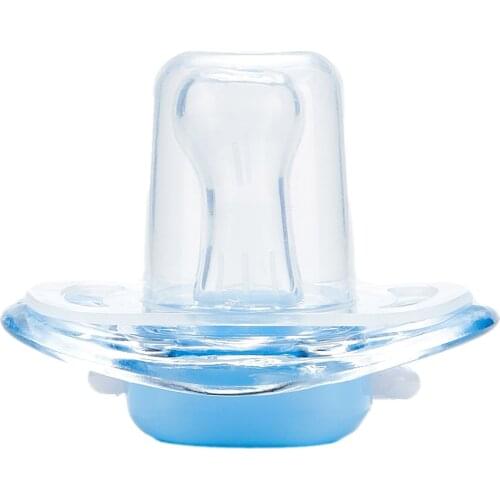 Lovely Newborn Baby Soother Pacifier Transparent Infant Kids Food Grade Safety Silicone Teat Nipple Flat Round Pacifier