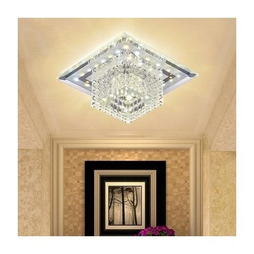 Led simple fashion square crystal balcony corridor aisle porch ceiling lamp