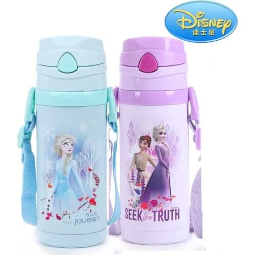 Frozen Thermos Water Bottle with Straw Stainless Steel 400ml Vacuum Flasks Childrens Gift Cup Outdoor Travel Cute Hydro Flask