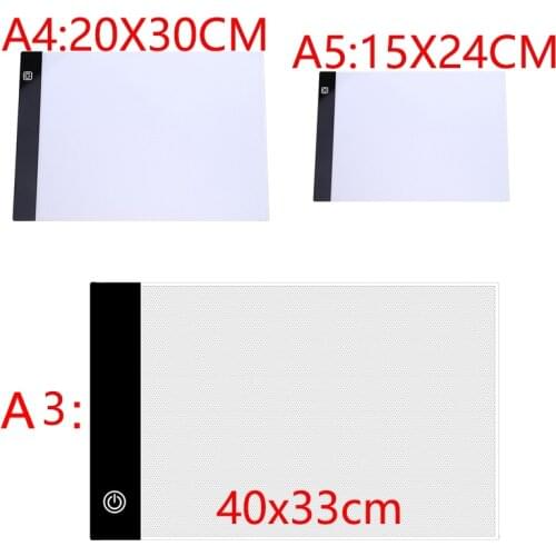 A3 A4 Size Three Level Dimmable Led Light Pad,Tablet Eye Protection Easier for Diamond Painting Embroidery Tools Accessories