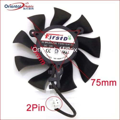 Free Shipping FD8015H12S DC12V 0.32A 75mm VGA Fan For Sapphire HD6770 HD6790 HD4860 HD4890 HD5770 HD5870 Graphics Card Fan