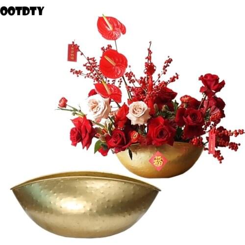 Gold Metal Flower Pot Planter Vase Succulent Plant Container Ornament Home Decoration Indoor Outdoor Party Supplies