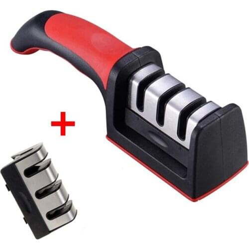 3-level knife sharpener with 1 replacement knife sharpener Manual kitchen knife sharpening tool suitable for all knives