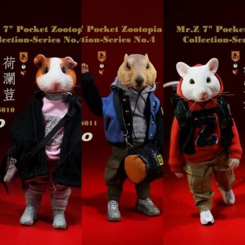 7inch White Mouse Guinea Pig Groundhog Animal Model Mr.z PZCS009~011 Scene Accessories Fit Gift Desktop Decoration