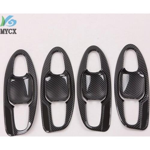 For Subaru Forester 2019 Door Handle Bowl Molding Cover Trim Decoration ABS Carbon Fiber Car Styling Auto Accessories 8pcs