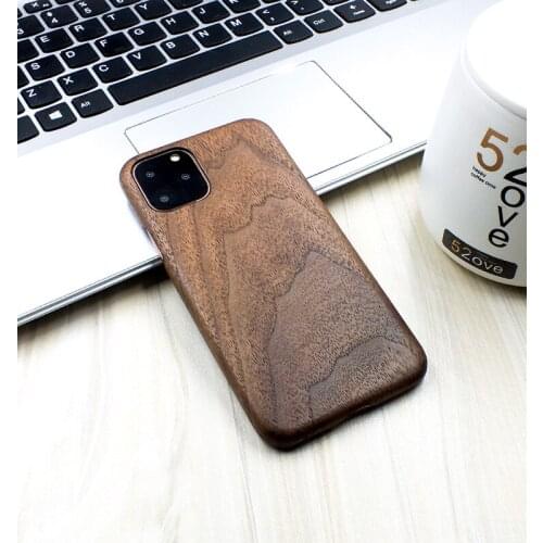 Nennbo Original Real Wood Rosewood Cover Phone Shell for iPhone 11 Pro Max Natural Luxury Wooden Pattern Walnut Protective Case