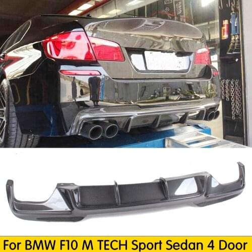 F10 Rear Bumper Diffuser for BMW 5 Series F10 M Sport M Tech Sedan 2012-2016Bumper Diffuser Lip Spoiler 2012 - 2016 Carbon Fiber