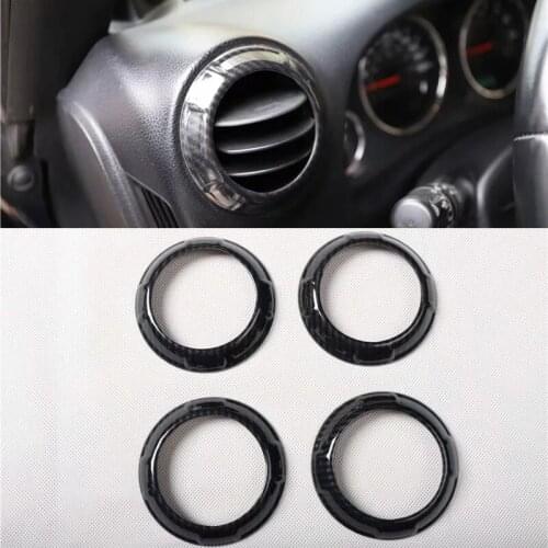 For Jeep Wrangler 2011-2017 4PCS Carbon Fiber ABS Car Front Air Conditioning Vent Outlet Cover Trim Car Styling