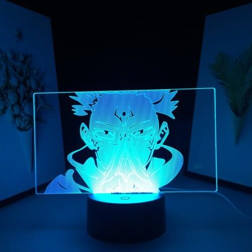 Jujutsu Kaisen Figure Light Ryomen Sukuna for Bedroom Decoration Birthday Gift Night Light Manga Table Lamp Anime 3D LED Lamp