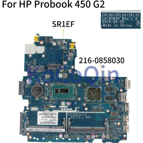 KoCoQin Laptop motherboard For HP Probook 440 G2 450 G2 Core I5-4210U Mainboard LA-B181P 776581-001 776581-601 SR1EF 216-0858030