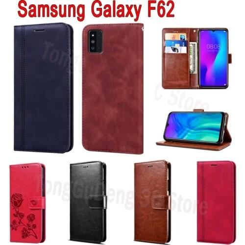 Leather Cover For Samsung Galaxy F62 Case Funda SM-E625F DS Wallet Flip Phone Etui On Samsung F62 чехолна Magnetic Card Book Bag