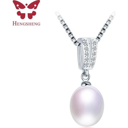 2019 HENGSHENG Cuboid Women Pendants&Necklaces, 100% Real Natural Freshwater Pearl, Fashion Jewelry With Gift Box for women gift