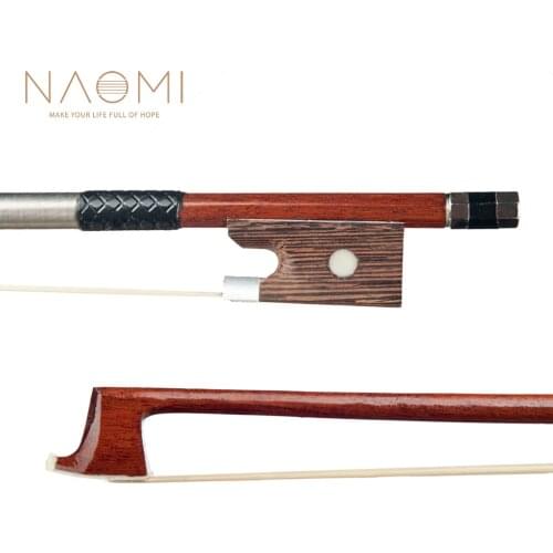 NAOMI 4/4 3/4 1/2 1/4 1/8 Violin Bow Brazilwood Fiddle Bow Violin Parts Accessories Student Bow Beginner Use