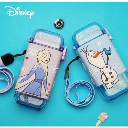 Disney Princess Cute Water Bottle Frozen Elsa Cup with Straw Kids Mickey Mouse Minnie Water Bottle with Straw Christmas Gift