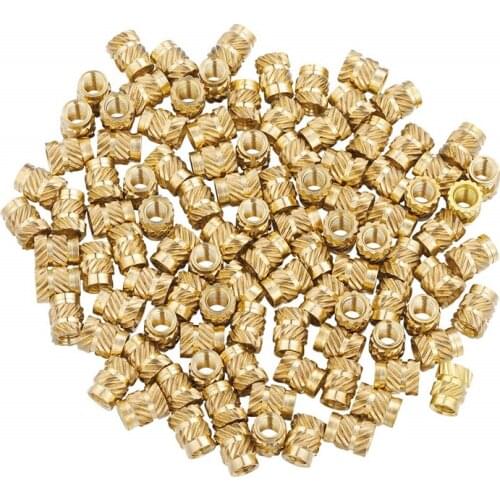 100pcs/lot M3 Thread Knurled Brass Threaded Heat Set Heat Resistant Insert Embedment Nut For 3D Printer Accessories