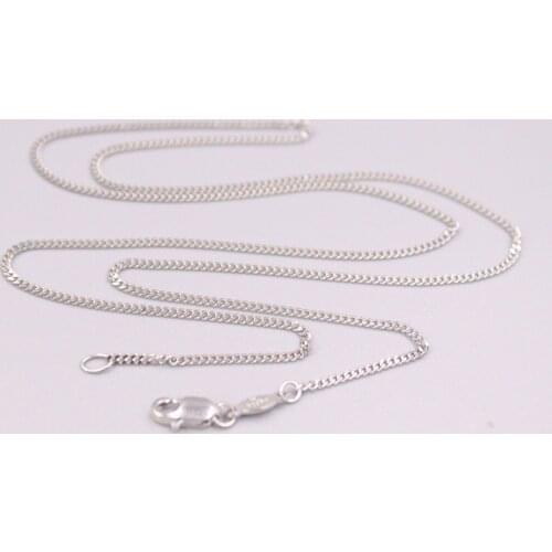Real Platinum 950 Necklace Womens Female 1.3mm Curb Chain 20inch Neckalce Jewellery Gift