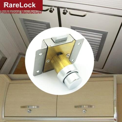 Stainless Push Button Key Lock or Keyless for Boat Car Trunk RV Drawer Cabinet Rarelock MA004 d