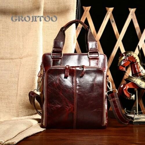 GROJITOO New leather mens bag high quality messenger bag for man Leisure Fashion Shoulder Bag multi-functional handbag