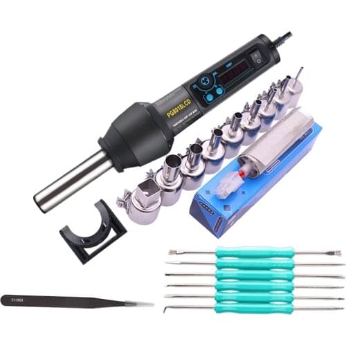 PG8018LCD 220V/EU US 650W High quality Adjustable Electronic Heat Hot Air Gun Desoldering Soldering Station IC SMD BGA + Nozzle