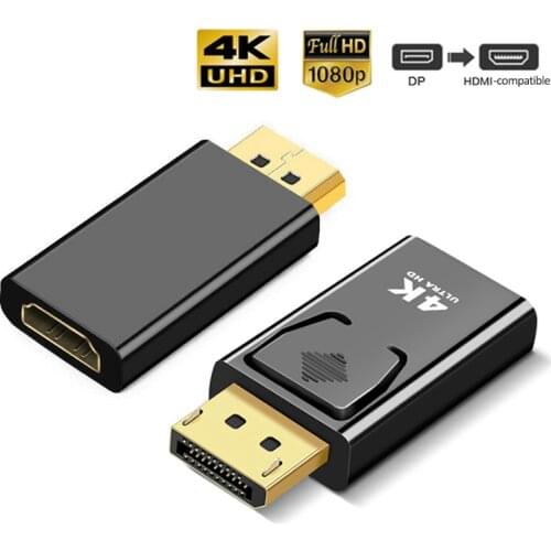 4k Displayport To Hdmi-compatible Adapter Converter Display Port Male Dp To Female Hd Tv Cable Adapter Video Audio For Pc Tv