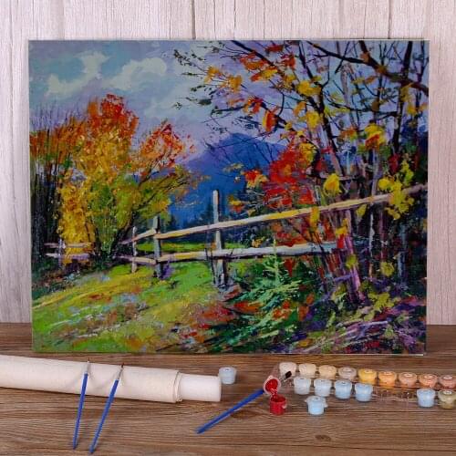 Landscape Gloomy Autumn Painting By Numbers Kit Acrylic Paints 40*50 Boards By Numbers Handmade For Kids Handicraft Art