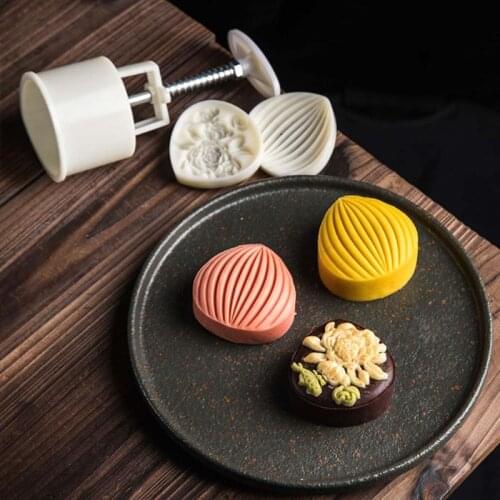Mid-Autumn Festival 75g Mooncake Mold 3D Flower and Shell Cookie Stamp Moon Cake Mold DIY Decorations Mooncake Mould