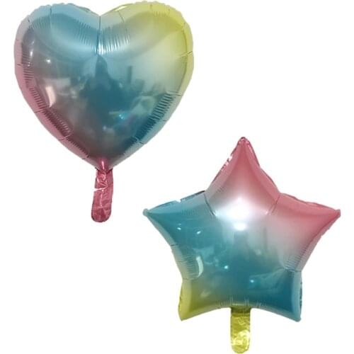 5pcs 45X45 Rainbow Love Stars Balloons Wedding valentines day Childrens Birthday Party Decoration Kids Toys balloon globos
