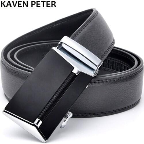 Genuine Luxury Leather Belts for Men Famous Brand Belt Men Top Quality Strap Male Metal Automatic Buckle Black Belts