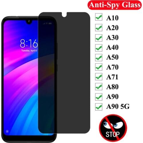 9H Privacy Tempered Glass For Samsung Galaxy A30 A20 A10 Anti-Spy Screen Protector For Samsung Galaxy A40 A50 A70 A71 A80 A90 5G